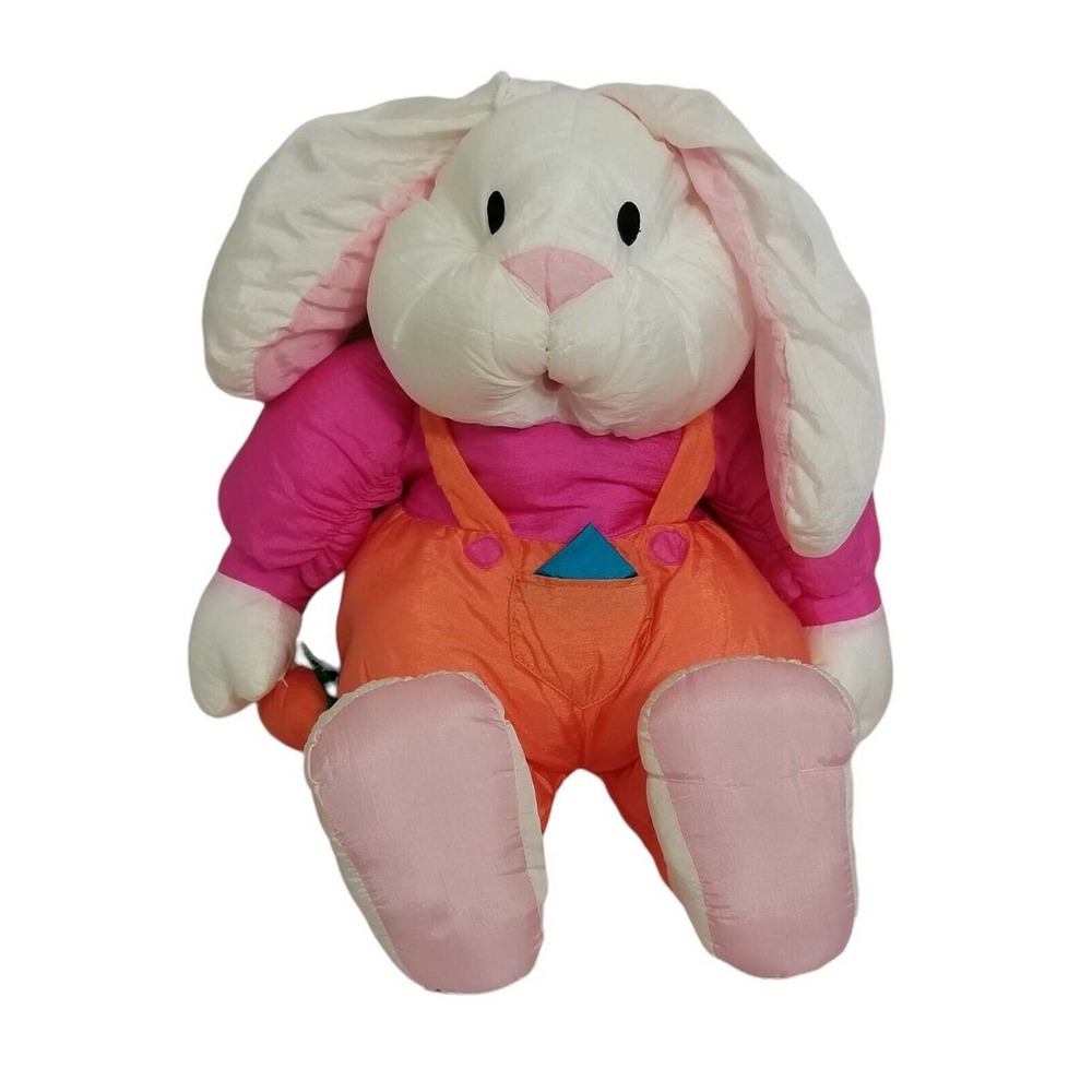 Vtg International Silver Parachute Spring Easter Bunny Rabbit 12" Plush